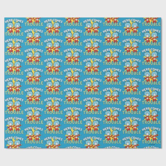 Dr. Seuss | Het eerste ding twee hier komt problem Cadeaupapier (Vlak)