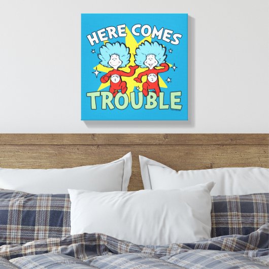 Dr. Seuss | Het eerste ding twee hier komt problem Canvas Afdruk (Insitu (Slaapkamer))