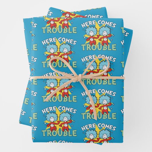 Dr. Seuss | Het eerste ding twee hier komt problem Inpakpapier Vel (In situ)