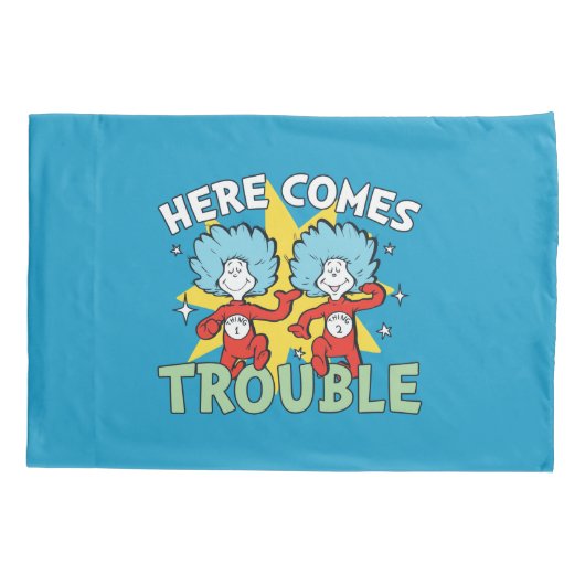 Dr. Seuss | Het eerste ding twee hier komt problem Kussensloop (Achterkant-Links)