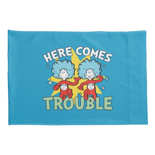 Dr. Seuss | Het eerste ding twee hier komt problem Kussensloop (Achterkant-Rechts)