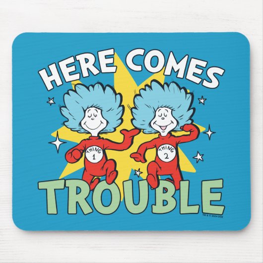 Dr. Seuss | Het eerste ding twee hier komt problem Muismat (Voorkant)