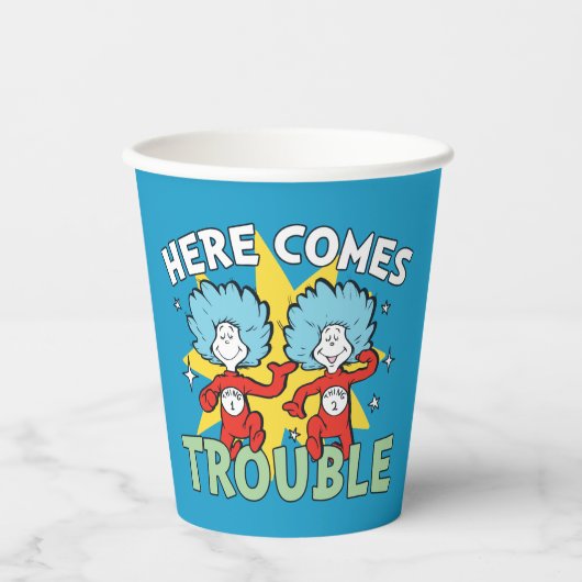 Dr. Seuss | Het eerste ding twee hier komt problem Papieren Bekers (Voorkant)