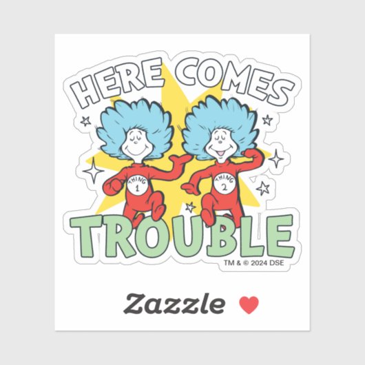 Dr. Seuss | Het eerste ding twee hier komt problem Sticker (Vel)