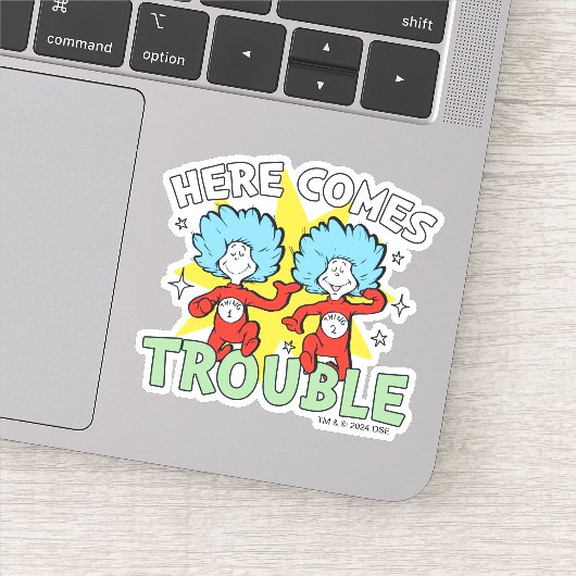 Dr. Seuss | Het eerste ding twee hier komt problem Sticker (Detail)