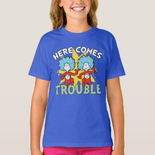 Dr. Seuss   Het eerste ding twee hier komt problem T-shirt