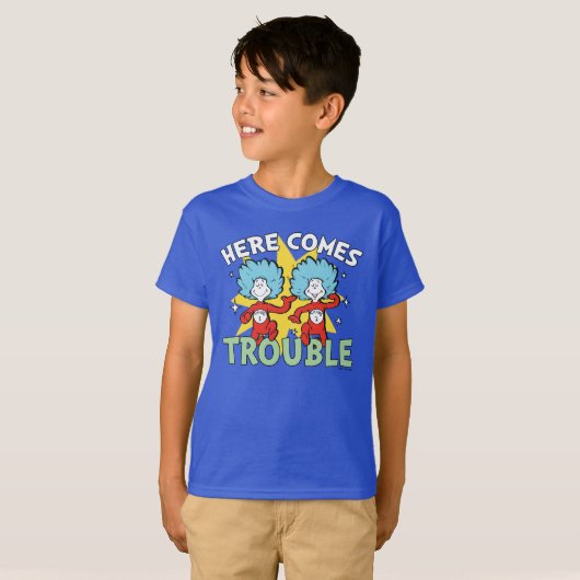 Dr. Seuss | Het eerste ding twee hier komt problem T-shirt (Voorkant volledig)