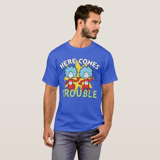 Dr. Seuss | Het eerste ding twee hier komt problem T-shirt (Voorkant volledig)