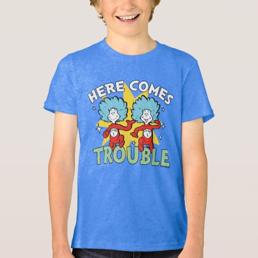 Dr. Seuss | Het eerste ding twee hier komt problem Tri-Blend Shirt (Voorkant)