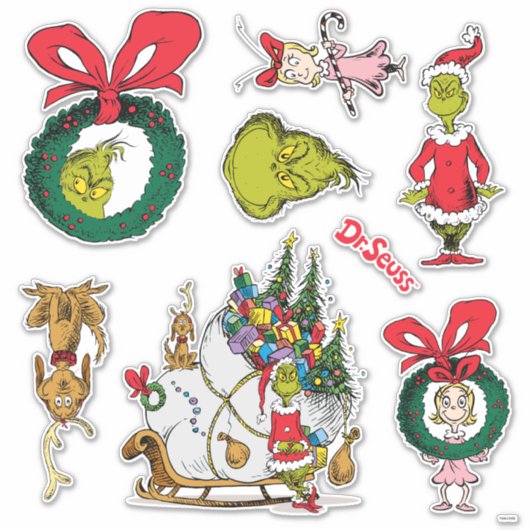 Dr. Seuss | Hoe Grinch heeft Kerstmis gestolen Sticker (Voorkant)