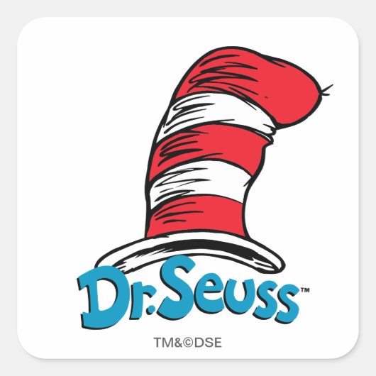 Dr. Seuss Hoed Logo Vierkante Sticker (Voorkant)
