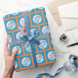 Dr. Seuss Horton Hears A Who Oranje Stippen Cadeaupapier
