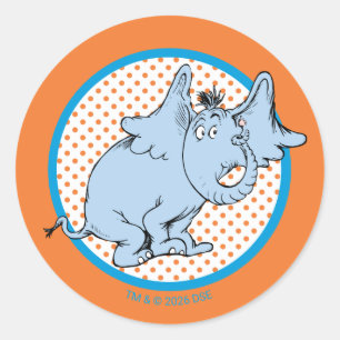 Dr. Seuss Horton Hears A Who Oranje Stippen Ronde Sticker