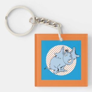 Dr. Seuss Horton hoort een Wie oranje polka stippe Sleutelhanger