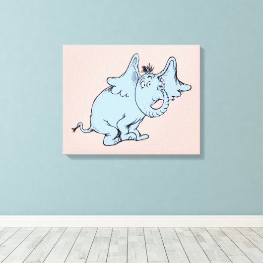 Dr. Seuss | Horton Side Look Canvas Afdruk (Insitu (Houten vloer))