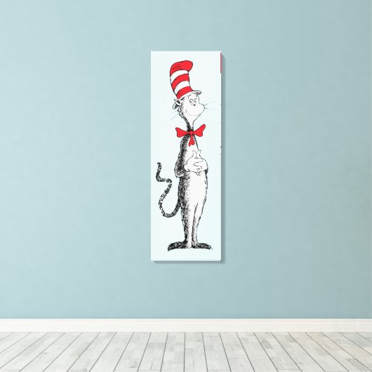 Dr. Seuss I Cat in het Pet Staande Tall Canvas Afdruk (Insitu (Houten vloer))
