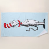 Dr. Seuss I Cat in het Pet Staande Tall Strandlaken (Voorkant)