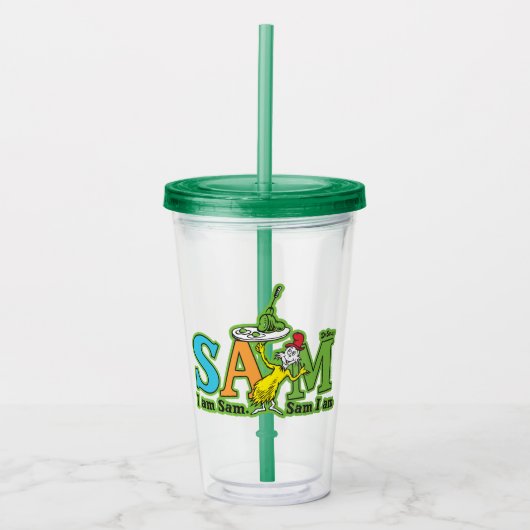 Dr. Seuss | Ik ben Sam. Sam ben ik. Acryl Drinkbeker (Voorkant)