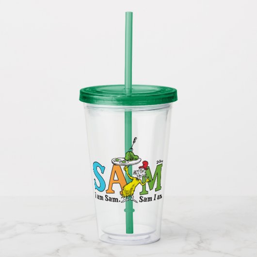 Dr. Seuss | Ik ben Sam. Sam ben ik. Acryl Drinkbeker (Voorkant)