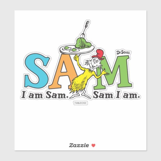 Dr. Seuss| Ik ben Sam. Sam, dat ben ik. Sticker (Vel)
