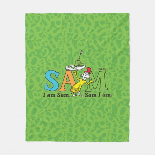 Dr. Seuss | Ik ben Sam. Sam ik ben. Fleece Deken (Voorkant)