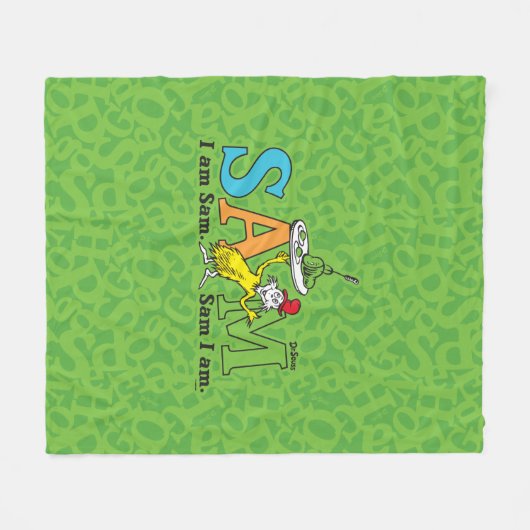 Dr. Seuss | Ik ben Sam. Sam ik ben. Fleece Deken (Voorkant (Horizontaal))