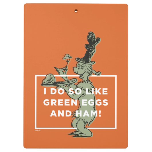 Dr. Seuss | Ik hou van groene eieren en ham Klembord (Achterkant)