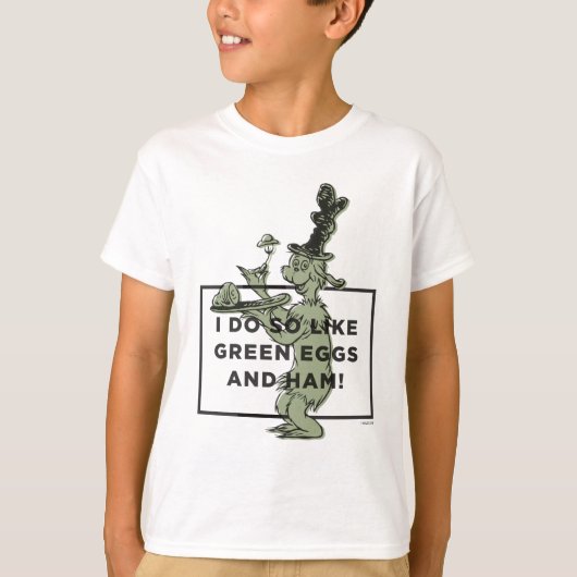 Dr. Seuss | Ik hou van groene eieren en ham T-shirt (Voorkant)