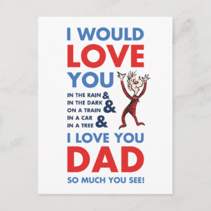 Dr. Seuss Ik hou zo veel van jou papa, zie je Briefkaart