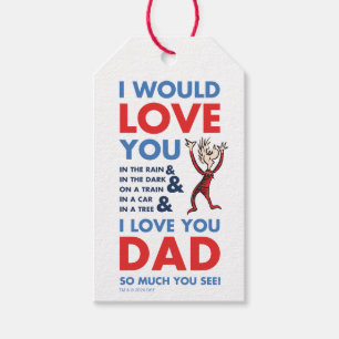 Dr. Seuss Ik hou zo veel van jou papa, zie je Cadeaulabel