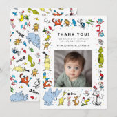 Dr. Seuss Karakter Confetti | Kinderverjaardag Bedankkaart (Voorkant / Achterkant)