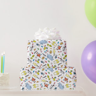Dr. Seuss Karakter Confetti Kinderverjaardag Cadeaupapier