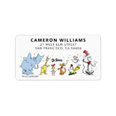 Dr. Seuss Karakter Confetti | Kinderverjaardag Etiket (Voorkant)