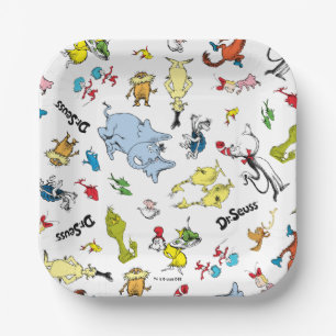 Dr. Seuss Karakter Confetti Kinderverjaardag Papieren Bordje