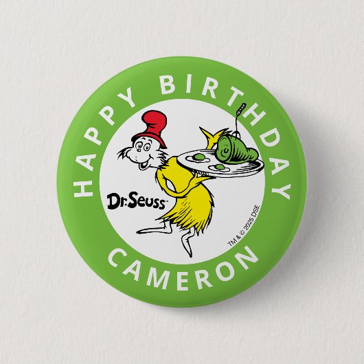 Dr. Seuss Karakter Confetti | Kinderverjaardag Ronde Button 5,7 Cm (Voorkant)