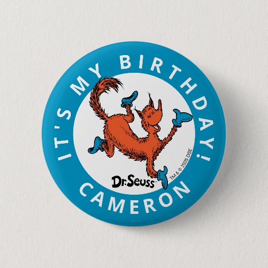 Dr. Seuss Karakter Confetti | Kinderverjaardag Ronde Button 5,7 Cm (Voorkant)
