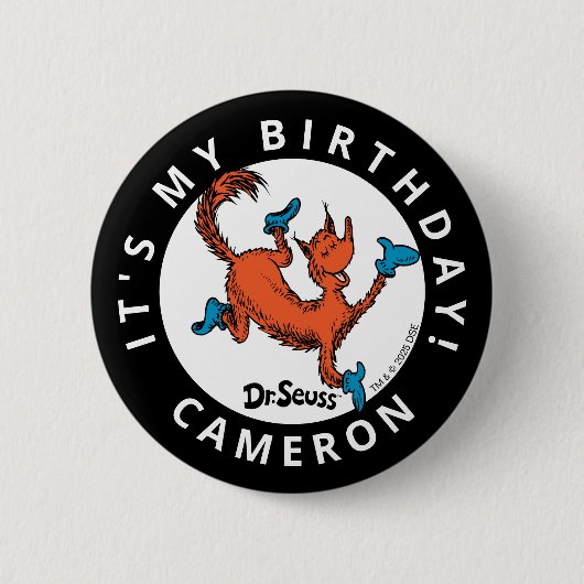 Dr. Seuss Karakter Confetti | Kinderverjaardag Ronde Button 5,7 Cm (Voorkant)