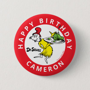 Dr. Seuss Karakter Confetti   Kinderverjaardag Ronde Button 5,7 Cm