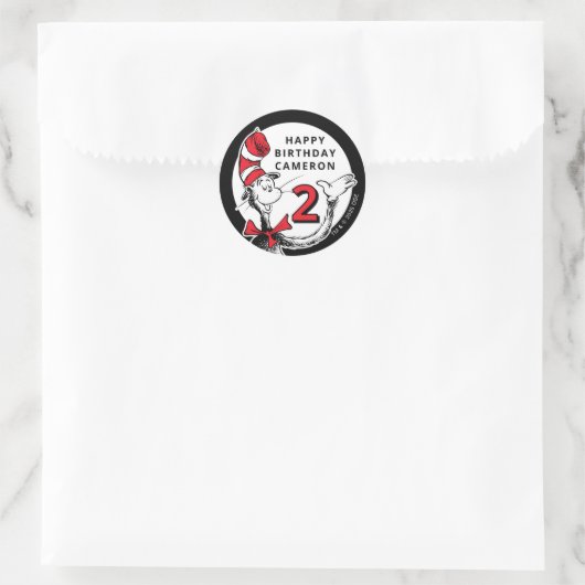 Dr. Seuss Karakter Confetti | Kinderverjaardag Ronde Sticker (Tas)