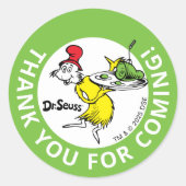 Dr. Seuss Karakter Confetti | Kinderverjaardag Ronde Sticker (Voorkant)