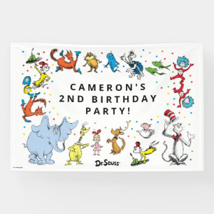 Dr. Seuss Karakter Confetti   Kinderverjaardag Spandoek