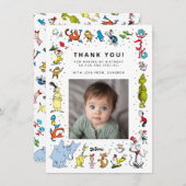 Dr. Seuss Karakter Confetti | Verjaardag kinderen Bedankkaart (Voorkant / Achterkant)