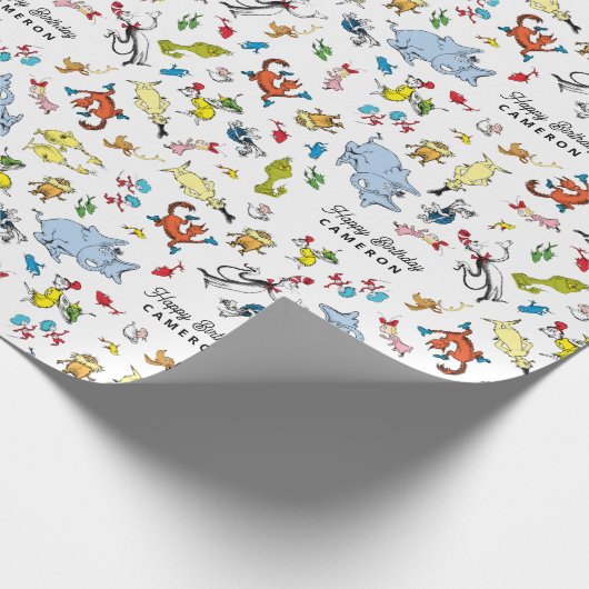 Dr. Seuss Karakter Confetti | Verjaardag kinderen Cadeaupapier (Hoek)