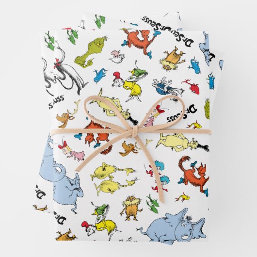 Dr. Seuss Karakter Confetti | Verjaardag kinderen Inpakpapier Vel (In situ)