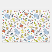 Dr. Seuss Karakter Confetti | Verjaardag kinderen Inpakpapier Vel (Voorkant)