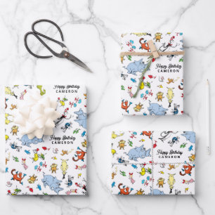 Dr. Seuss Karakter Confetti   Verjaardag kinderen Inpakpapier Vel