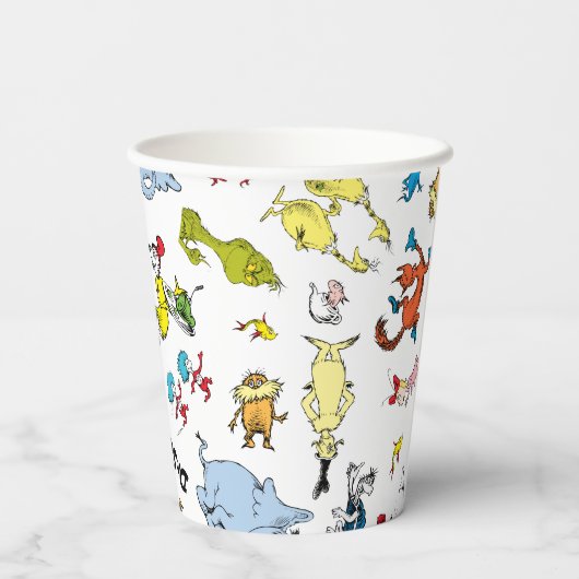Dr. Seuss Karakter Confetti | Verjaardag kinderen Papieren Bekers (Achterkant)