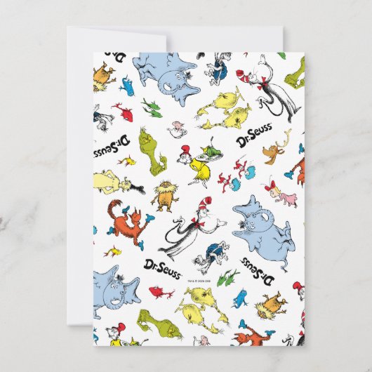 Dr. Seuss Karakterconfetti | Kinderverjaardag Bedankkaart (Achterkant)
