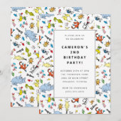 Dr. Seuss Karakterpatroon | Verjaardag kinderen Kaart (Voorkant / Achterkant)