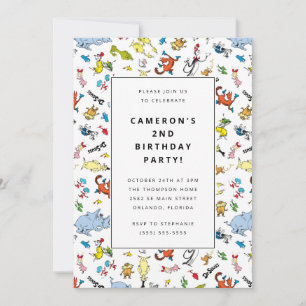 Dr. Seuss Karakterpatroon   Verjaardag kinderen Kaart